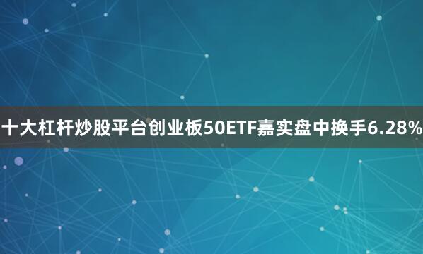 十大杠杆炒股平台创业板50ETF嘉实盘中换手6.28%